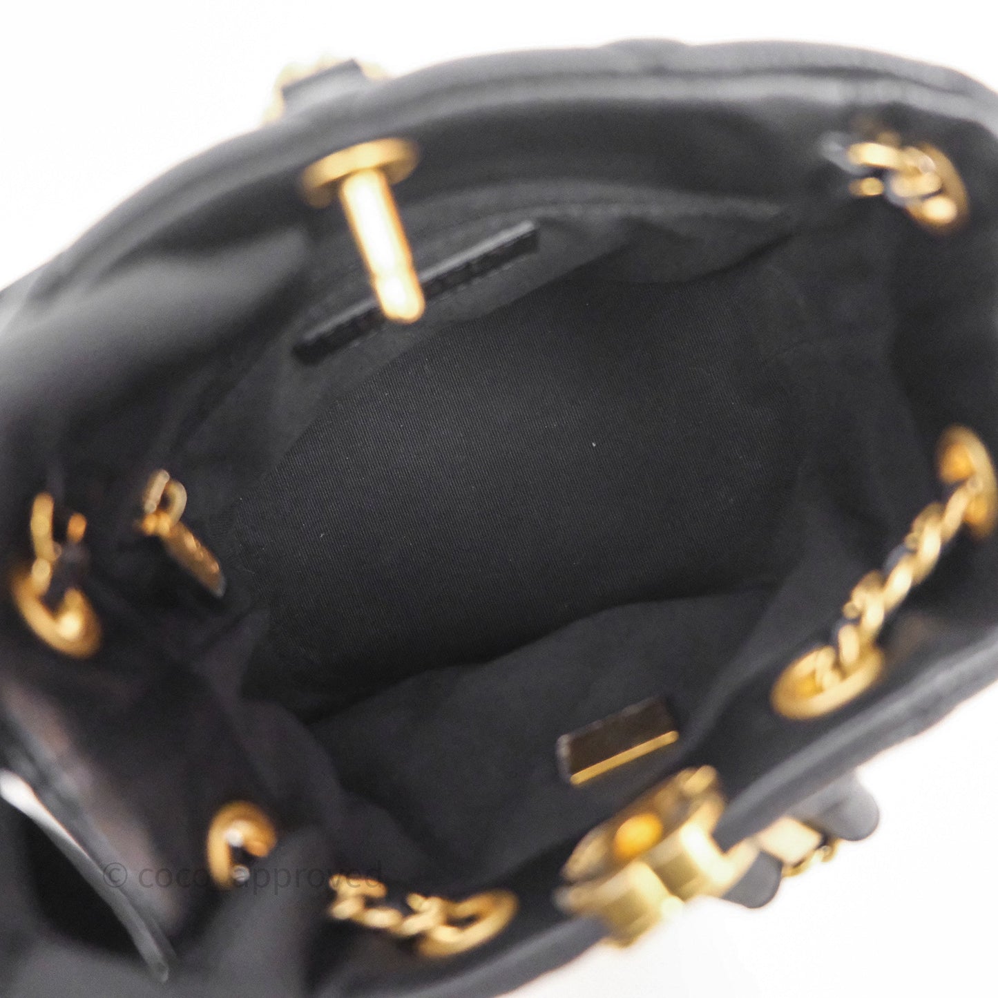 Chanel Mini Backpack Black Crumpled Calfskin Aged Gold Hardware 23A