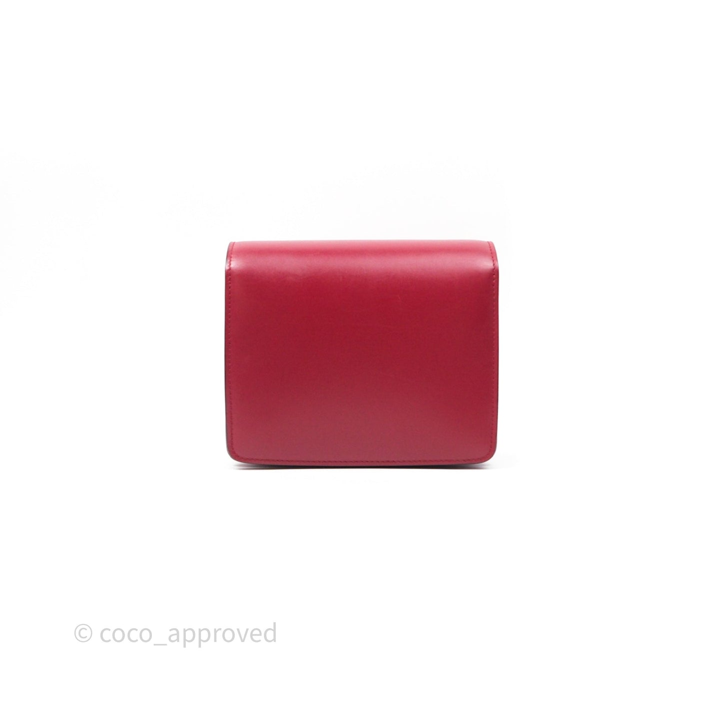 Celine Small Classic Box Flap Red Calfskin