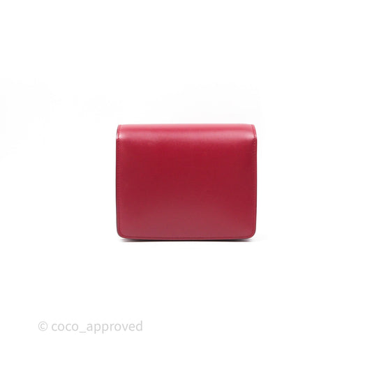 Celine Small Classic Box Flap Red Calfskin
