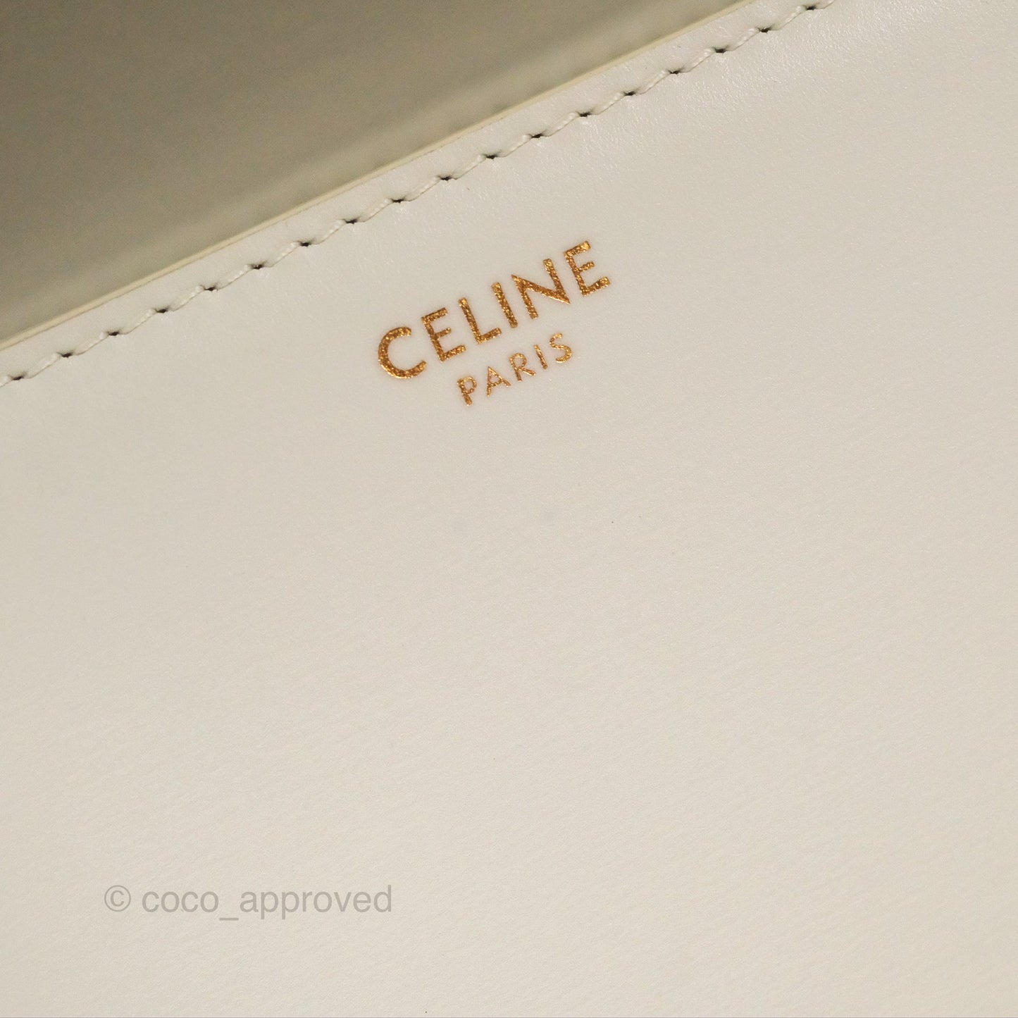 Celine Teen Triomphe Bag Shiny Calfskin White