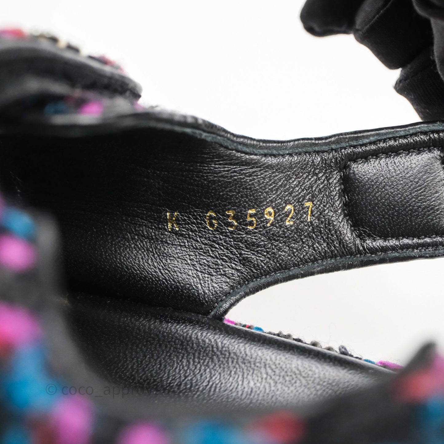 Chanel Dad Sandals Black/ Purple Tweed Size 38