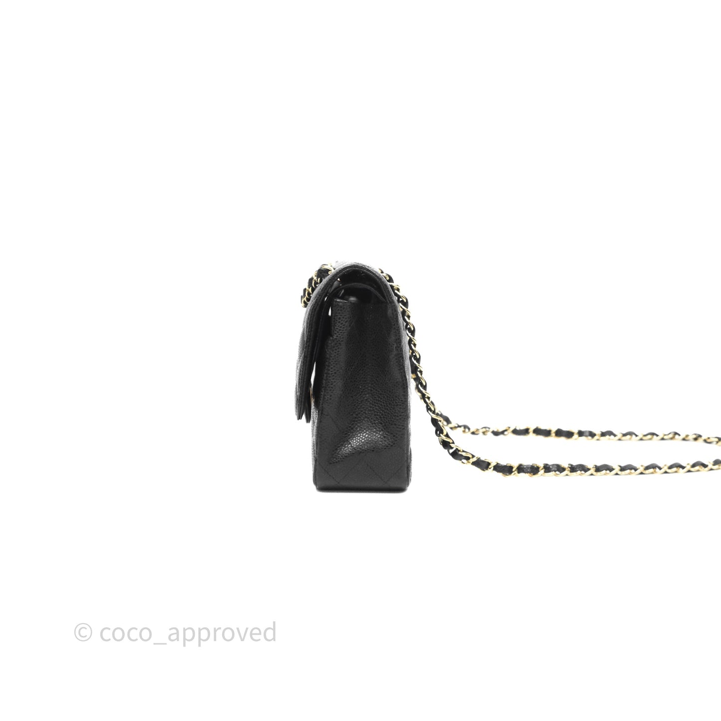 Chanel Classic M/L Medium Flap Quilted Black Caviar Gold Hardware