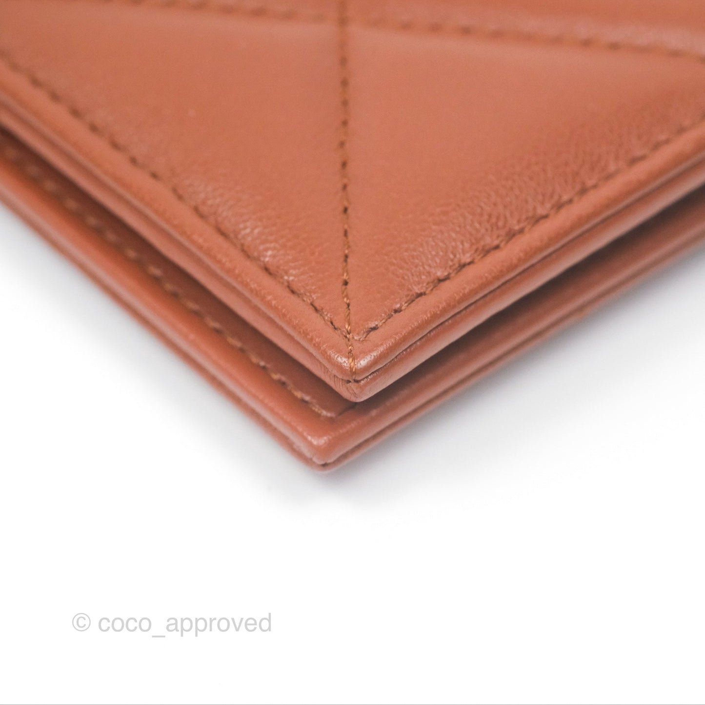 Chanel 19 Quilted Passport Holder Tan Lambskin Gold Hardware