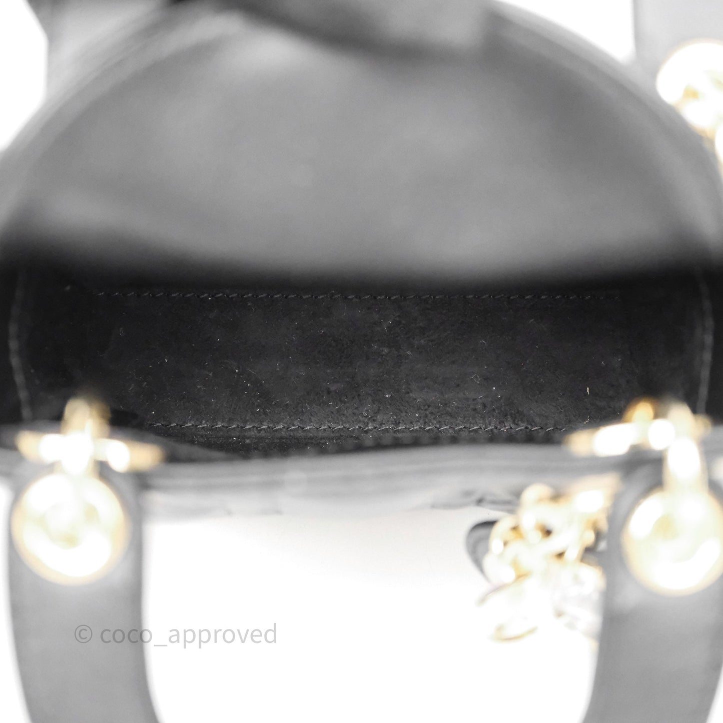 Christian Dior Micro Lady Dior Cannage Black Lambskin Gold Hardware