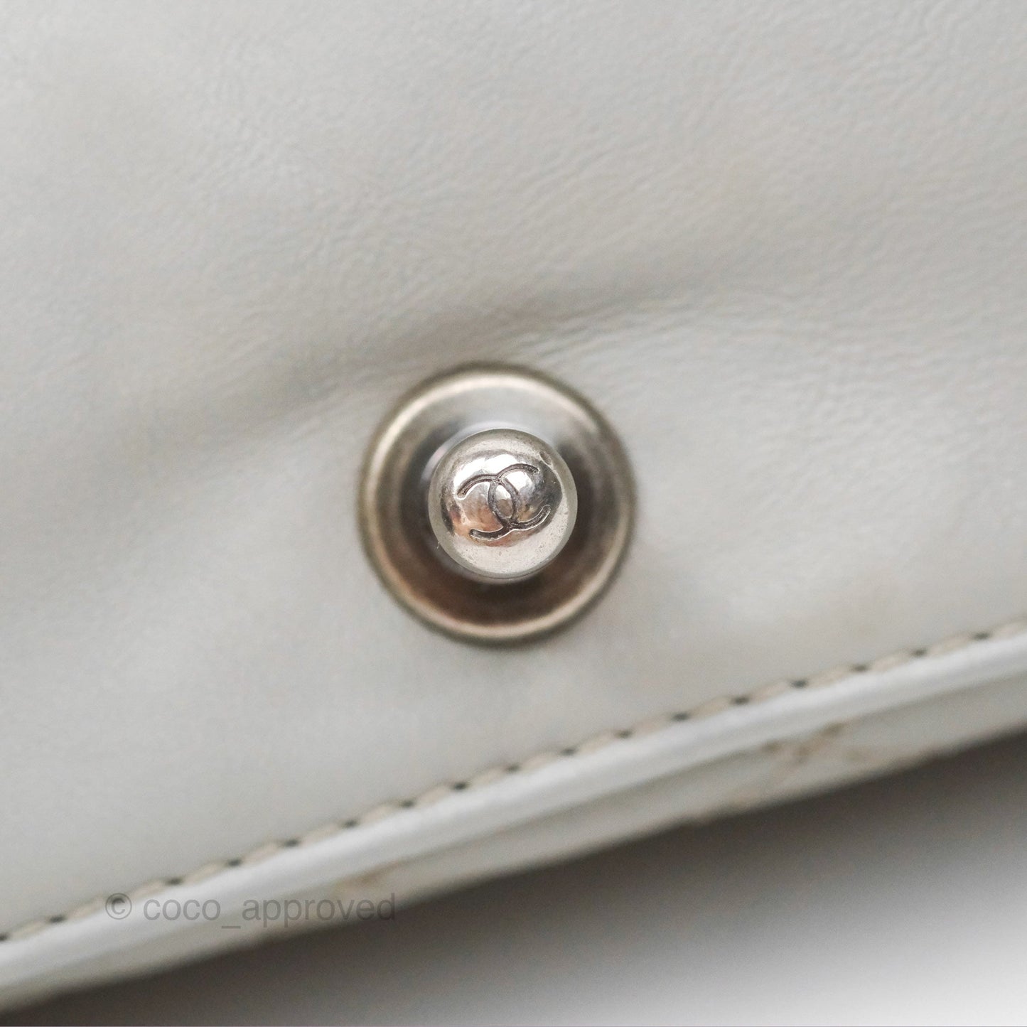 Chanel Medium Boy Reverso Flap Light Grey Calfskin Ruthenium Hardware