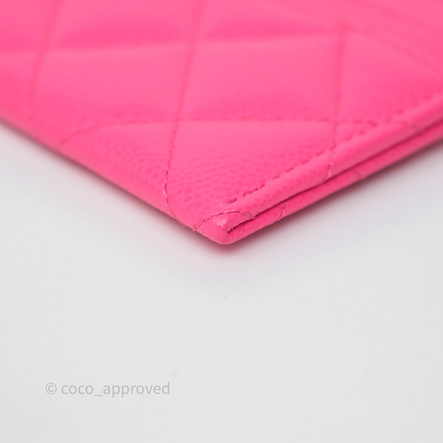 Chanel Classic Flat Card Holder Pink Caviar Gold Hardware