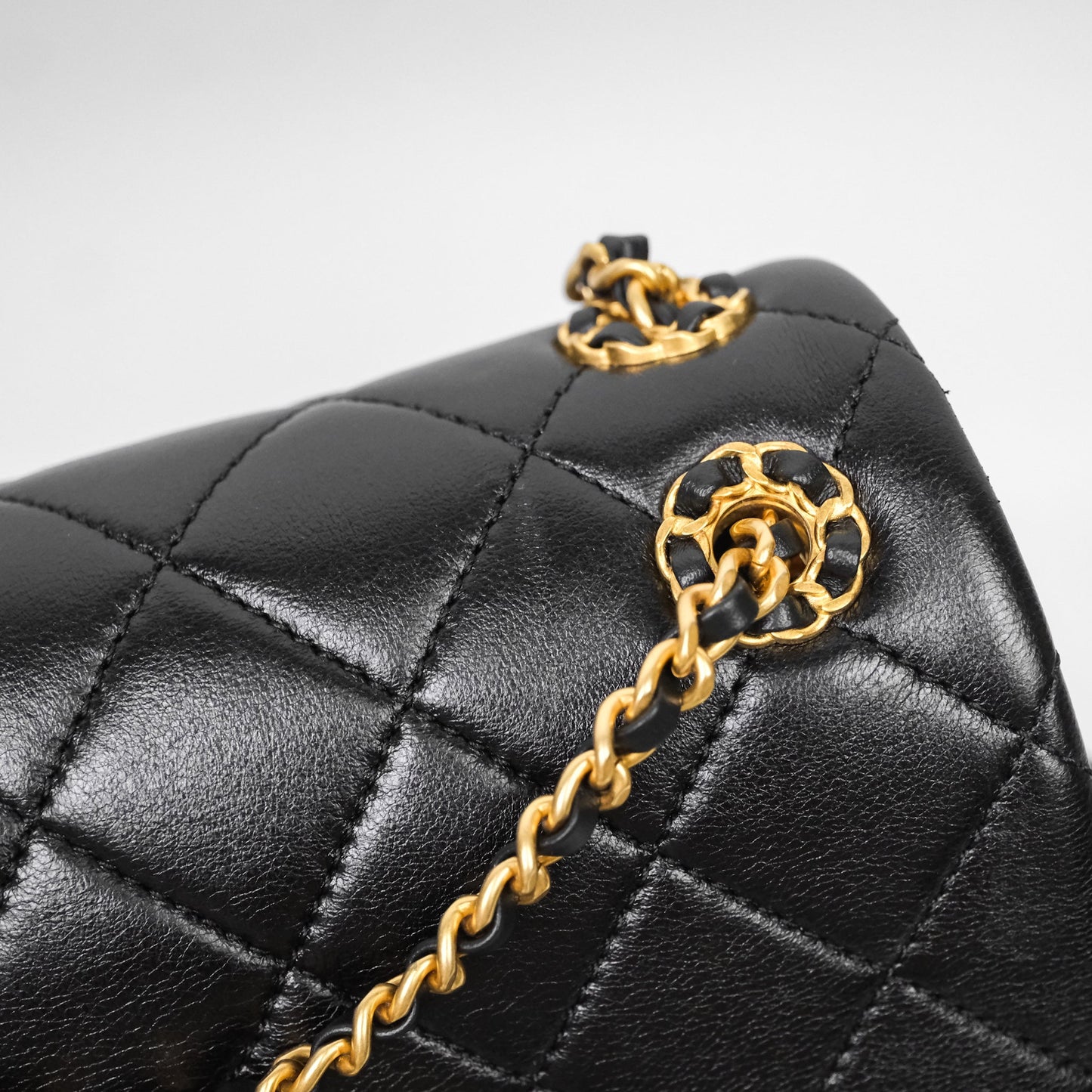 Chanel Backpack Black Calfskin Aged Gold Hardware