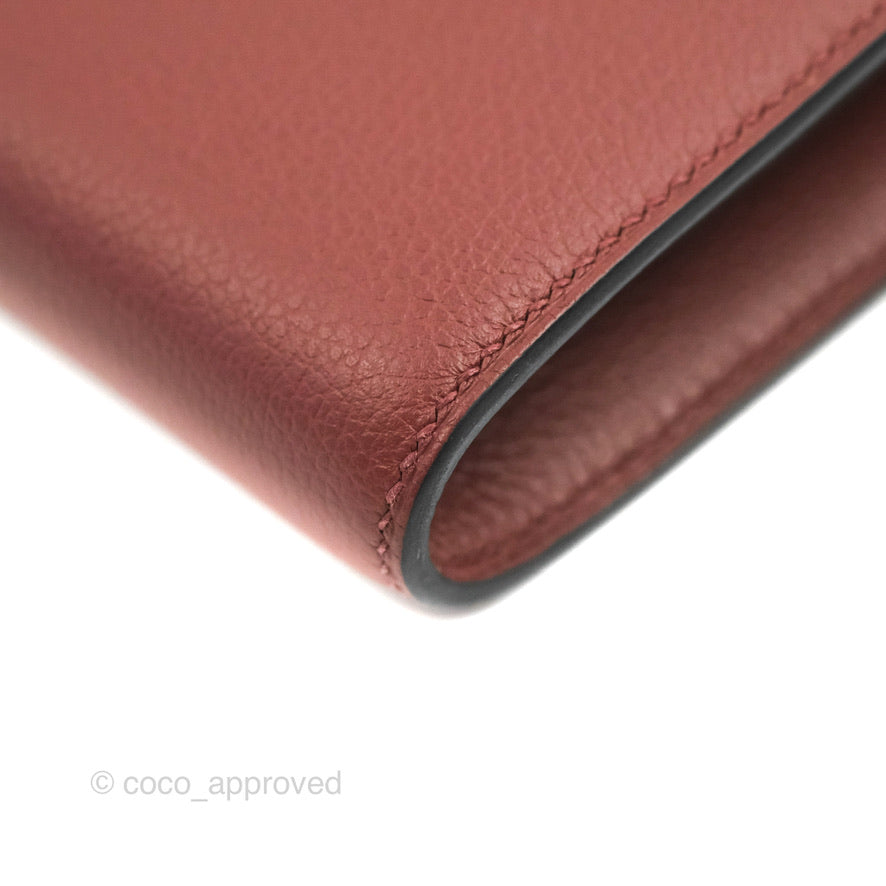 Hermès Constance Long To Go Wallet Red Rouge H Evercolor Gold Hardware