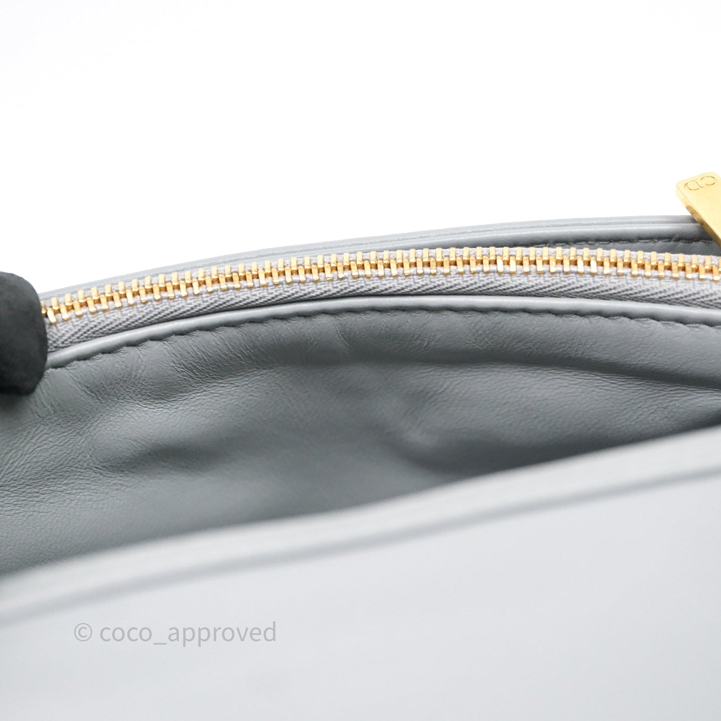 Christian Dior Mini Caro Bag Grey Macrocannage