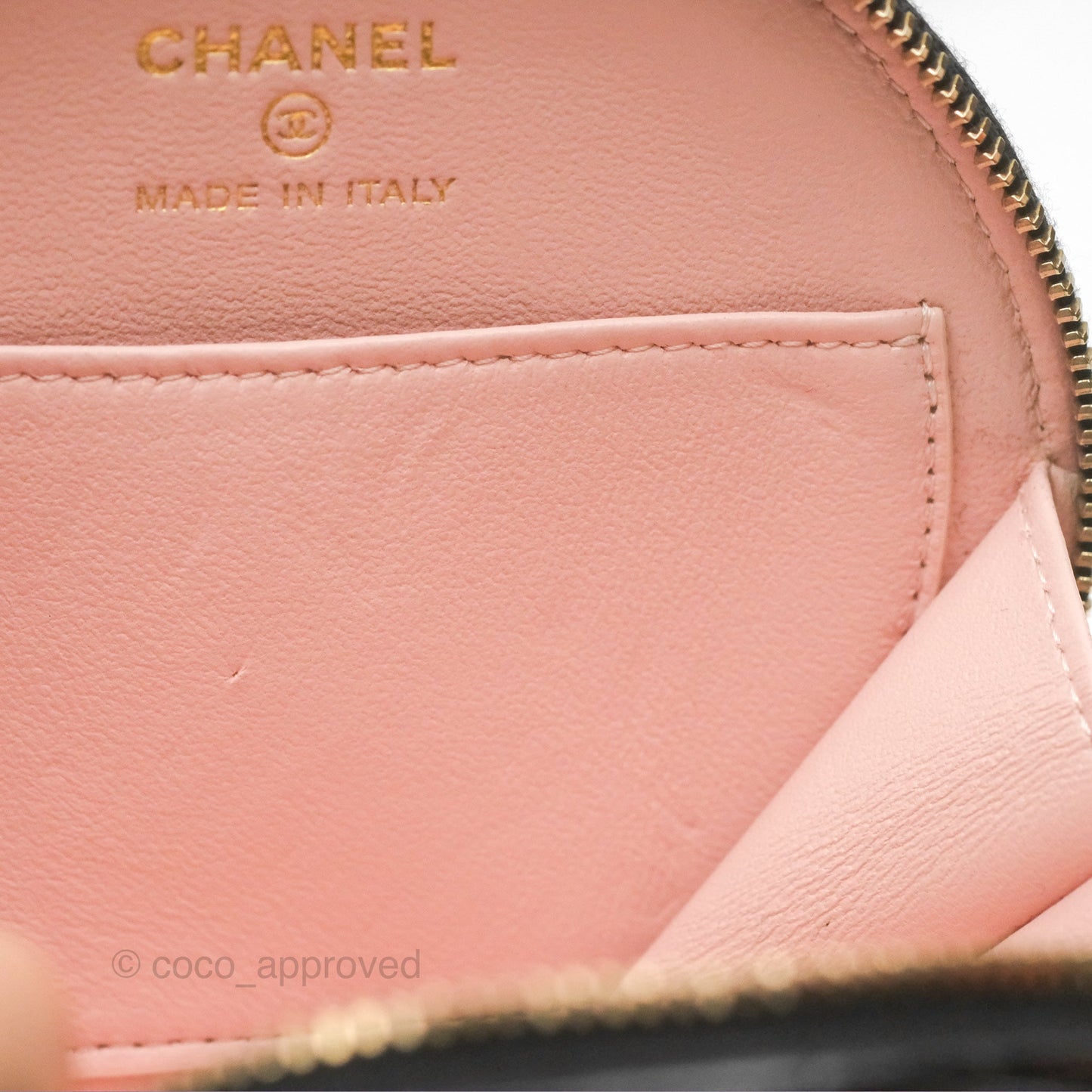 Chanel Mini Round Vanity Bag Handle With Care Black Glazed Lambskin 22C