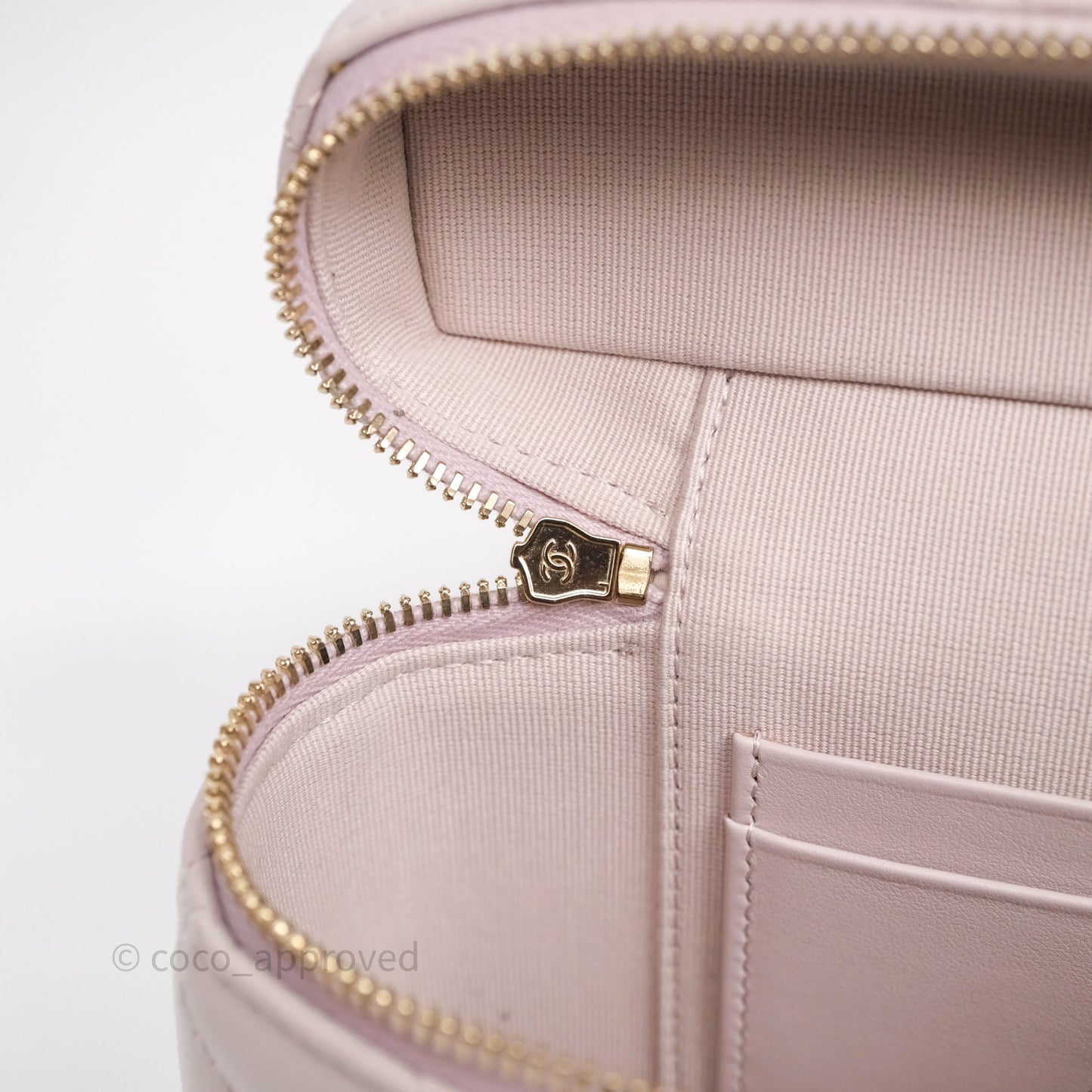 Chanel Top Handle Long Vanity with Chain Lilac Caviar Gold Hardware