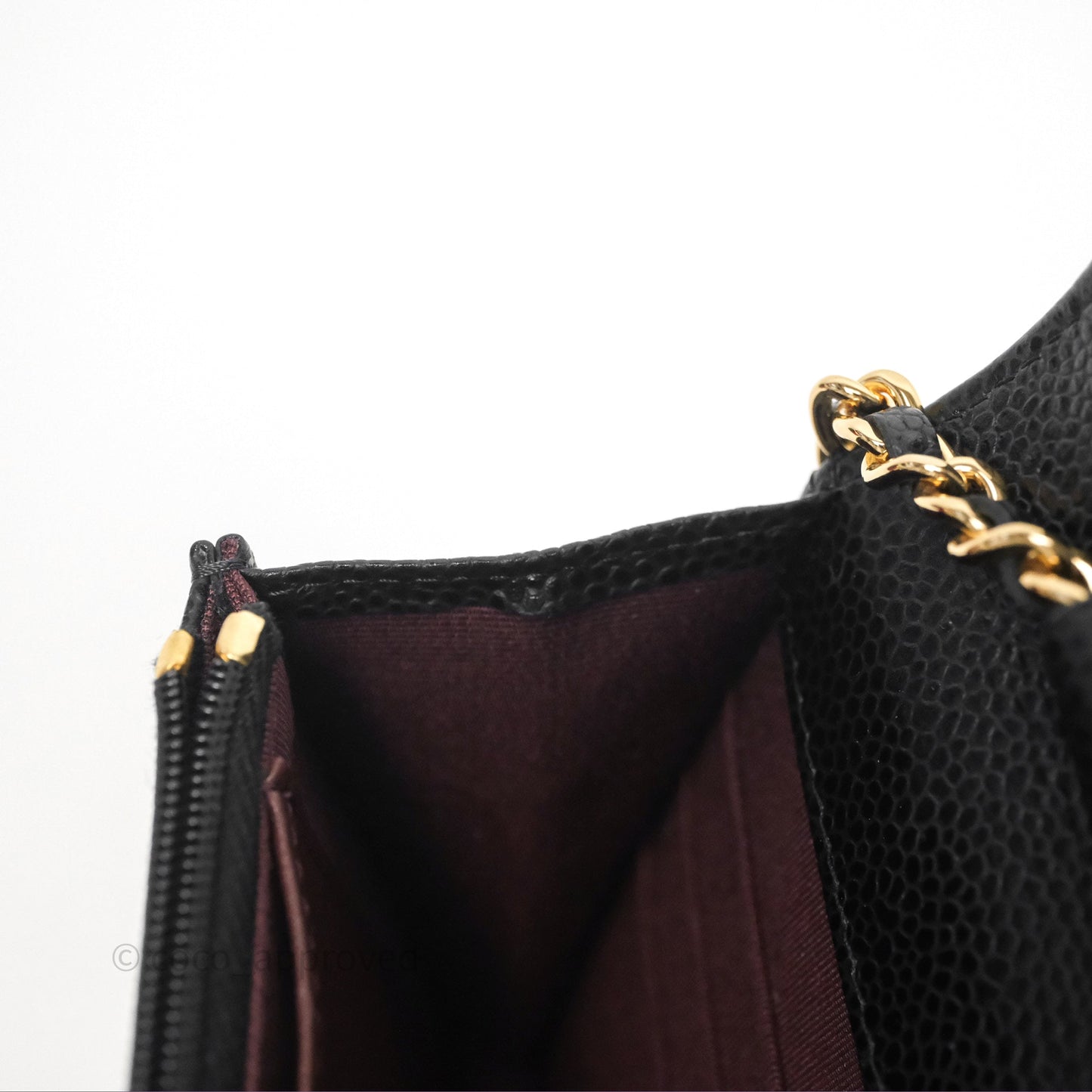 Chanel Classic Quilted Wallet On Chain WOC Black Caviar Gold Hardware