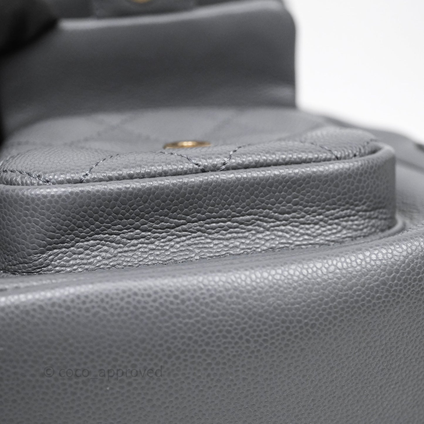 Chanel Small Duma Backpack Dark Grey Caviar Gold Hardware 23K