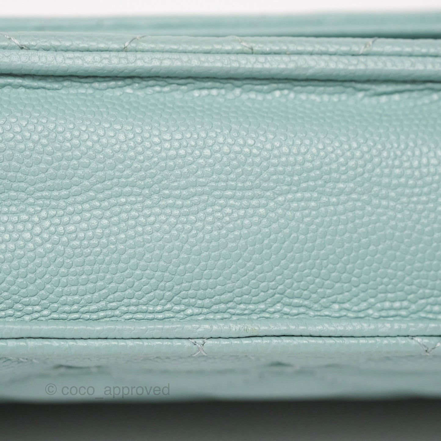 Chanel Quilted Classic Wallet On Chain WOC Tiffany Blue Caviar Gold Hardware