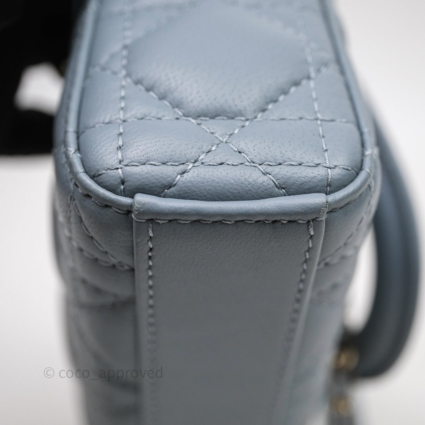 Christian Dior Micro Lady D-Joy Bag Blue Cannage Lambskin Light Gold Hardware