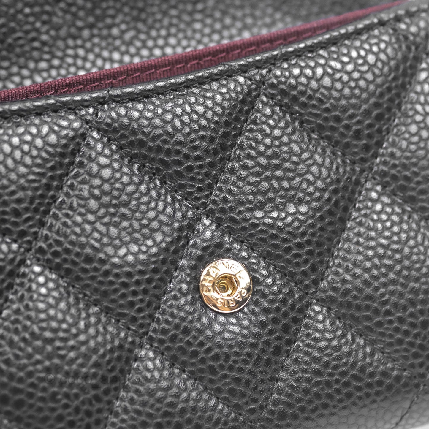 Chanel Caviar Quilted Flap Card Holder Black Gold Hardware