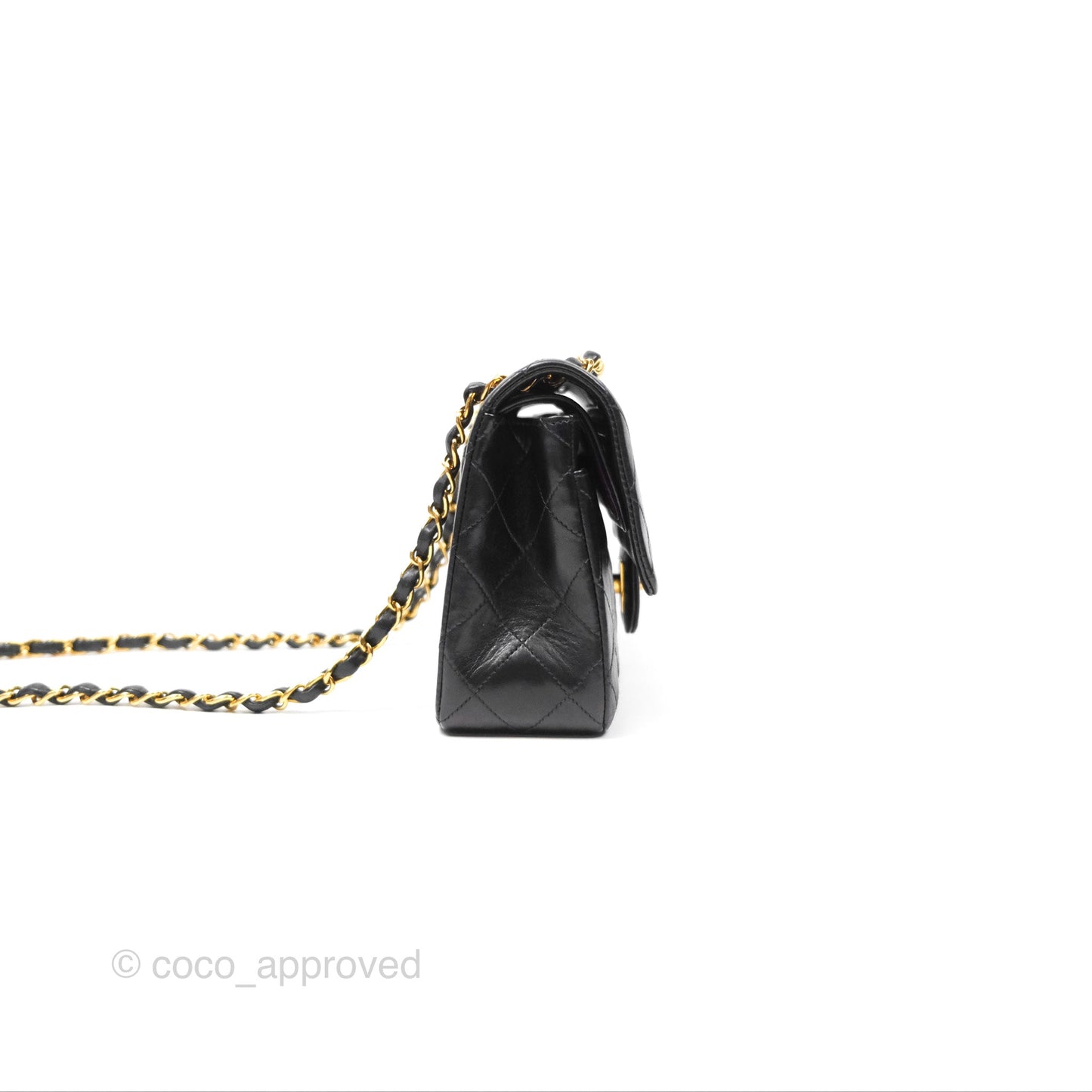 Chanel Classic Vintage Small Flap Black Lambskin 24K Gold Hardware