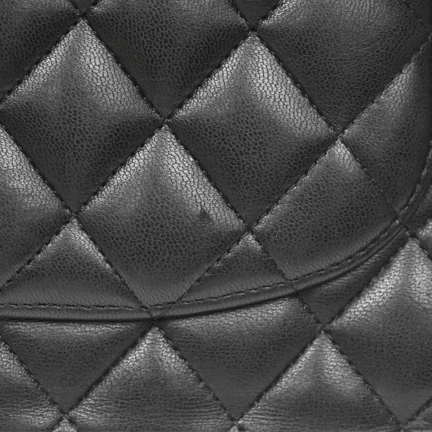 Chanel Classic M/L Medium Flap Quilted Black Lambskin Silver Hardware