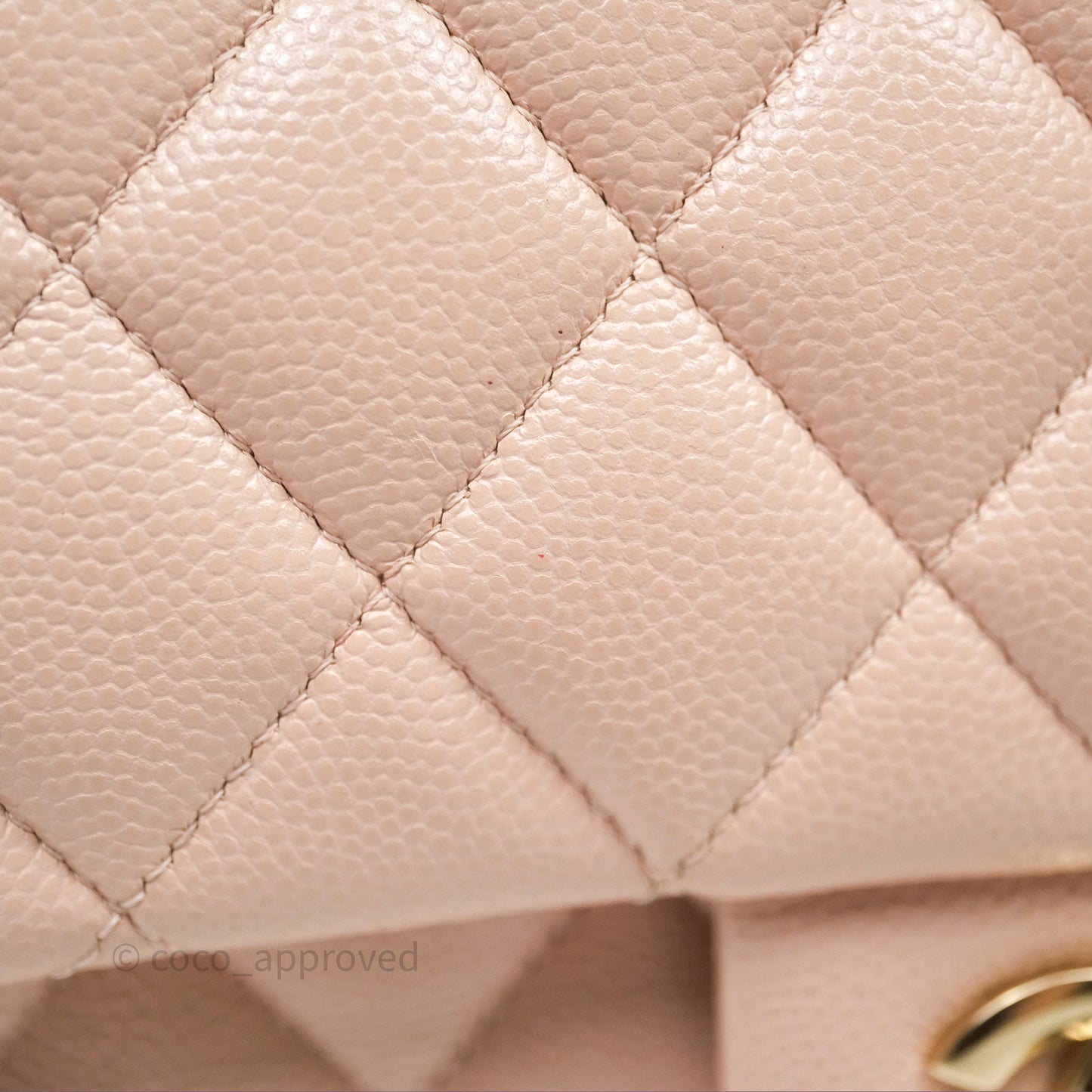 Chanel Small Classic Flap Quilted Rose Clair Caviar Gold Hardware