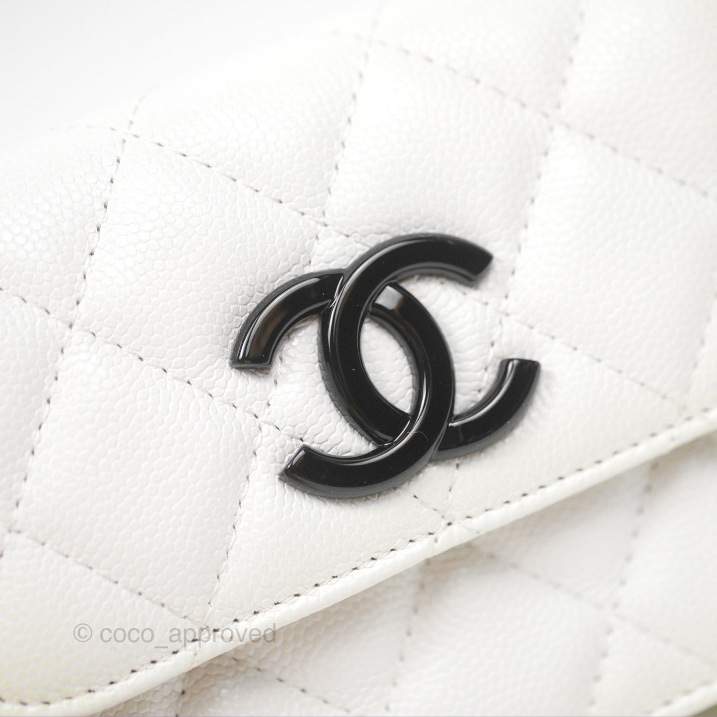 Chanel My Everything Belt Flap Card Holder White Caviar Incognito Hardware