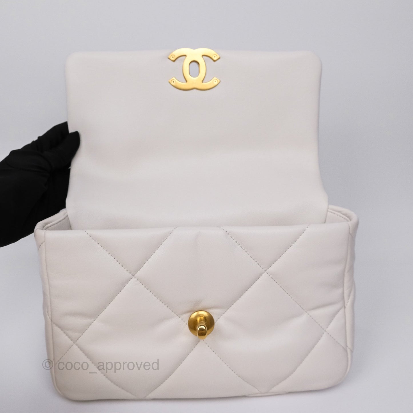 Chanel 19 Small White Mixed Hardware