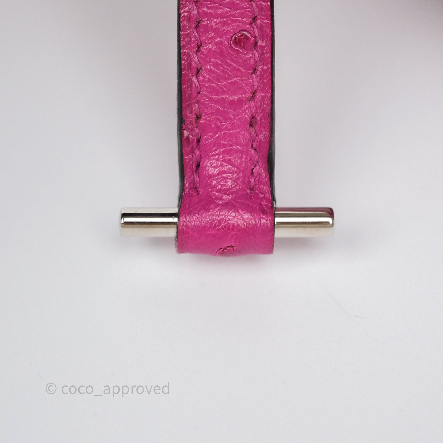 Hermès Roulis Mini 18 Rose Pourpre L3 Autruche Palladium Hardware