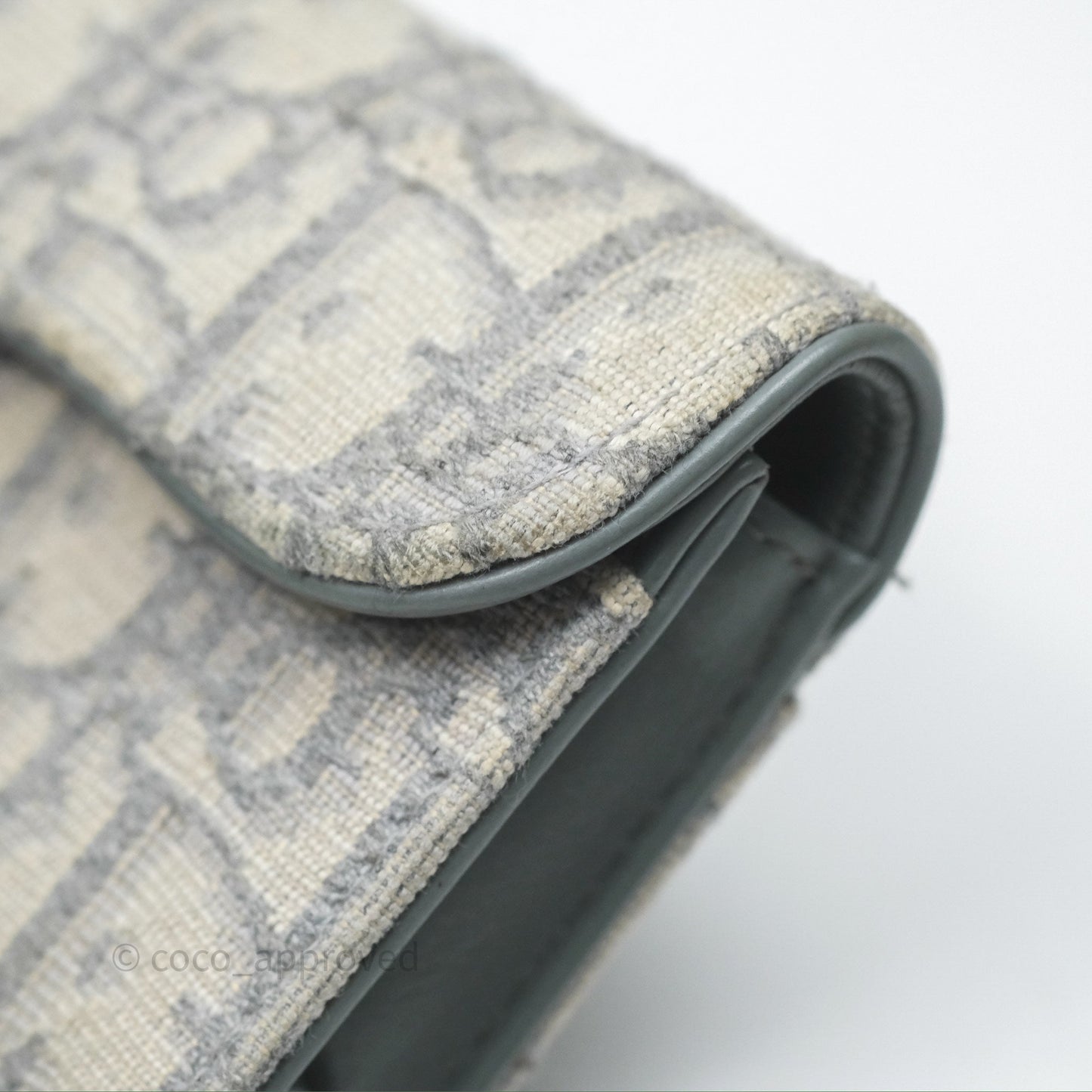 Christian Dior Saddle Bloom Card Holder Gray Dior Oblique Jacquard