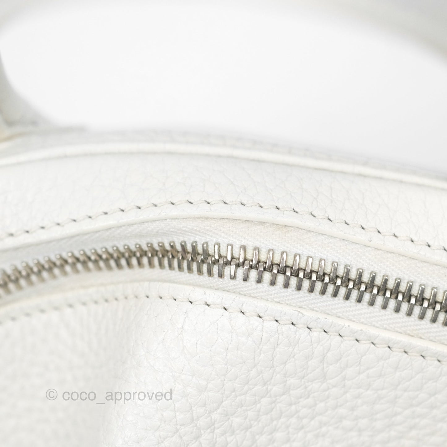 Hermès Lindy 30 White Clemence Palladium Hardware
