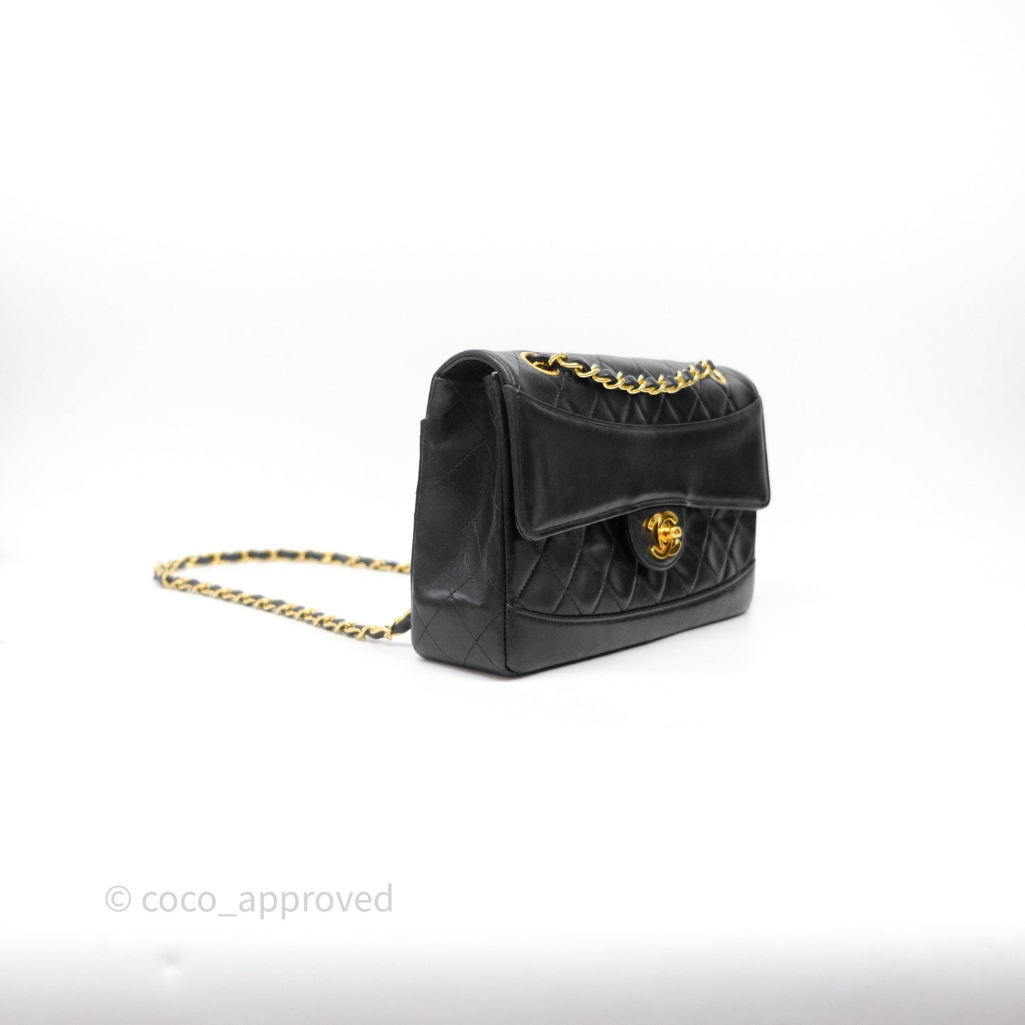 Chanel Matelasse Flap Bag Lambskin Black 24K Gold Hardware