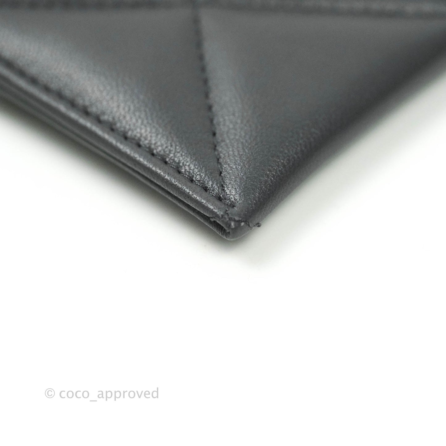 Chanel 19 Quilted Dark Grey Flat Card Holder