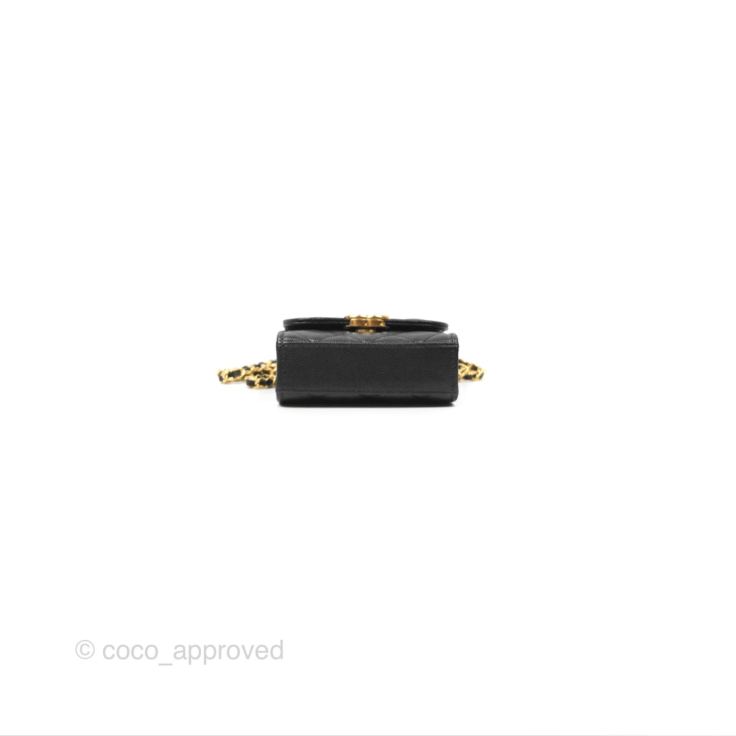 Chanel Coco First Mini Clutch On Chain Black Caviar Gold Hardware 22K