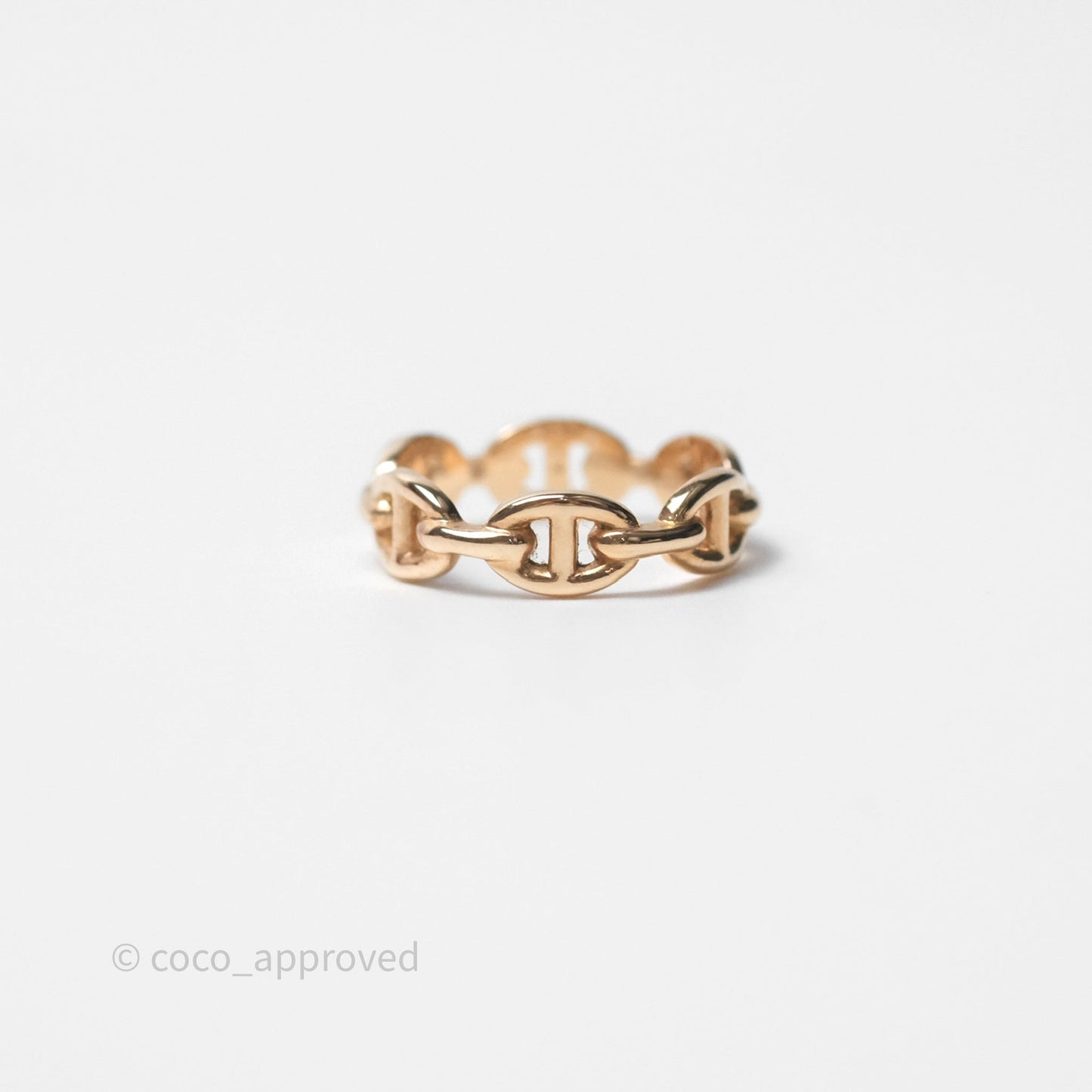 Hermès Chaine d'Ancre Enchainee Band Ring PM Rose Gold 55
