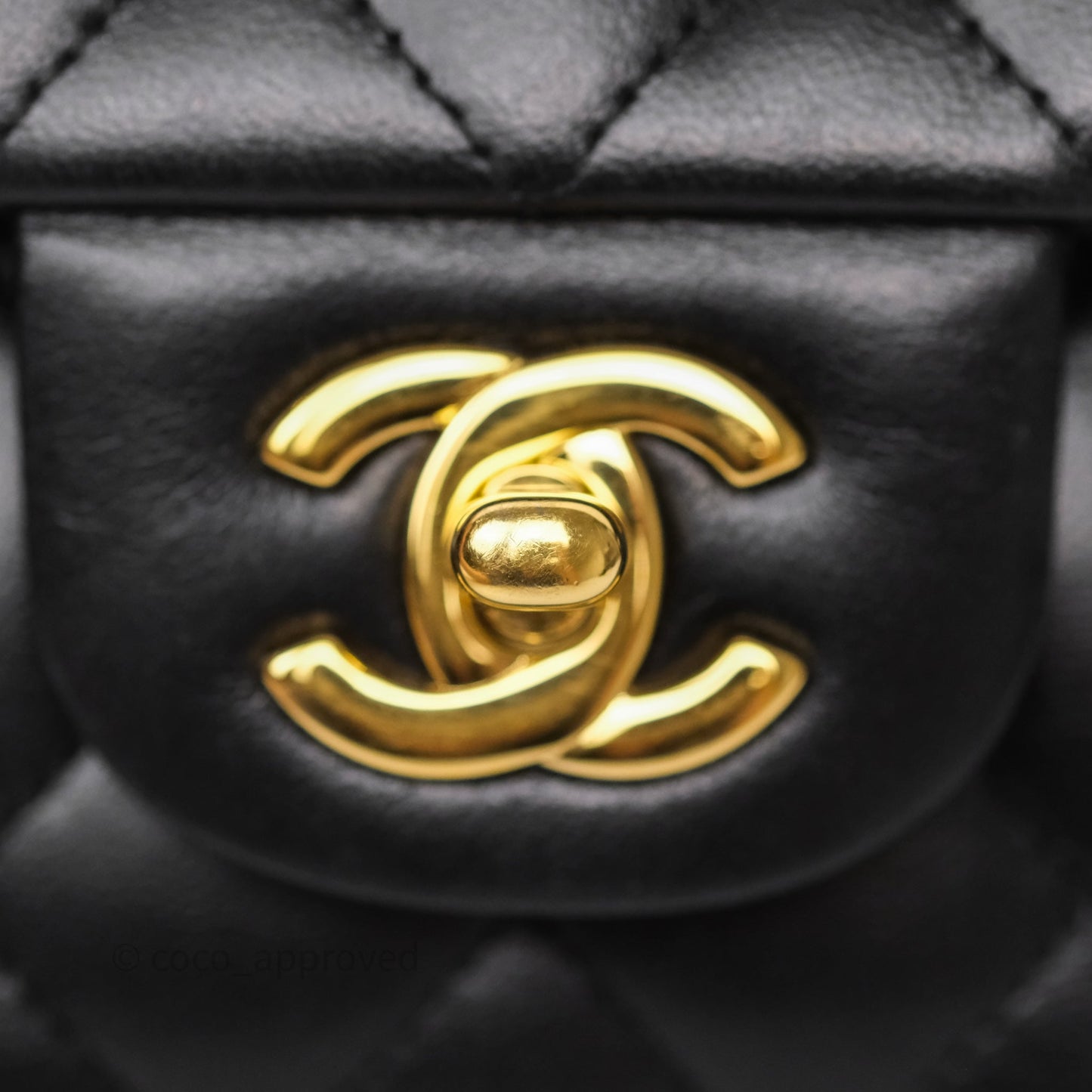 Chanel Small Classic Flap Quilted Black Lambskin Gold Hardware