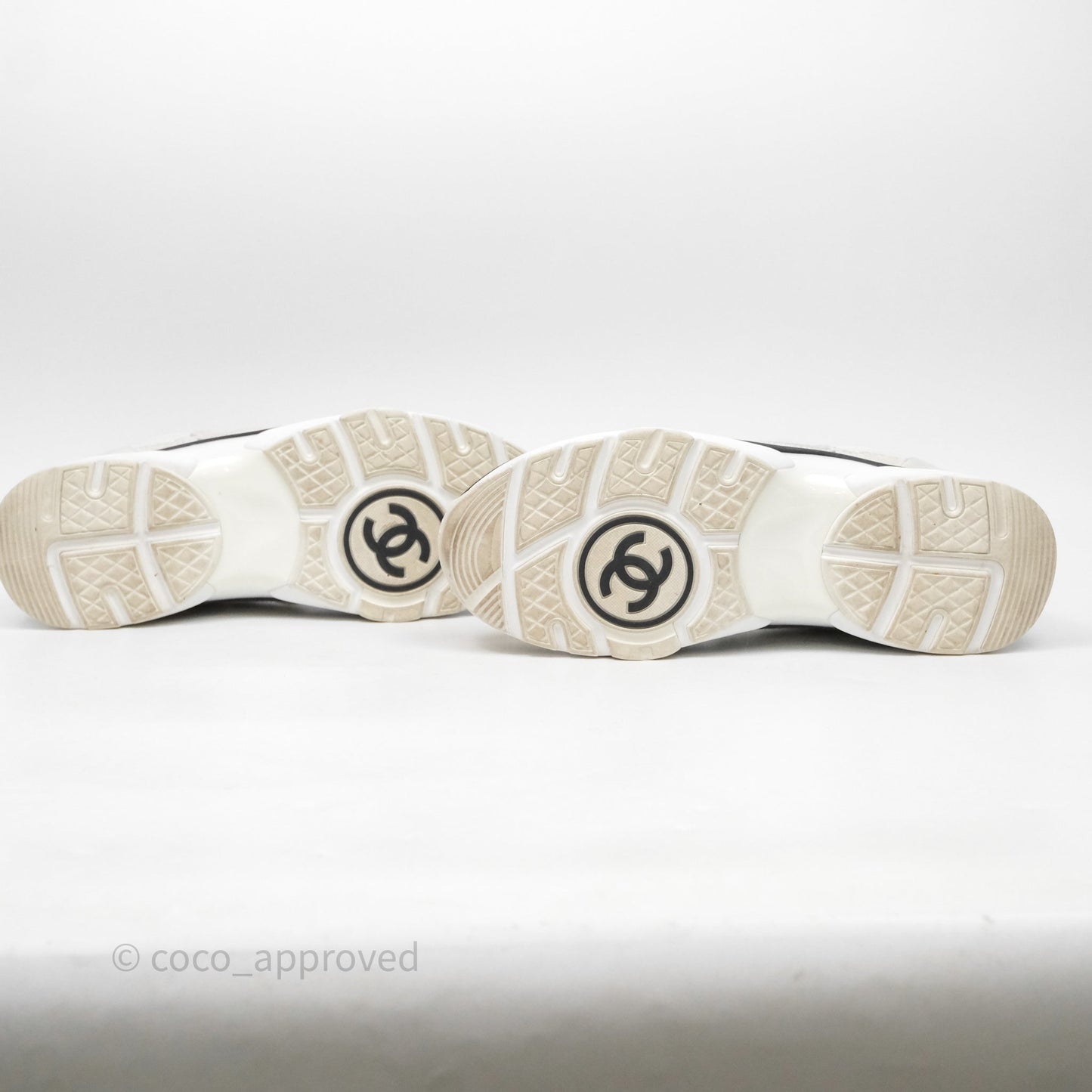 Chanel Logo Sneakers Light Grey Suede Calfskin Size 38.5