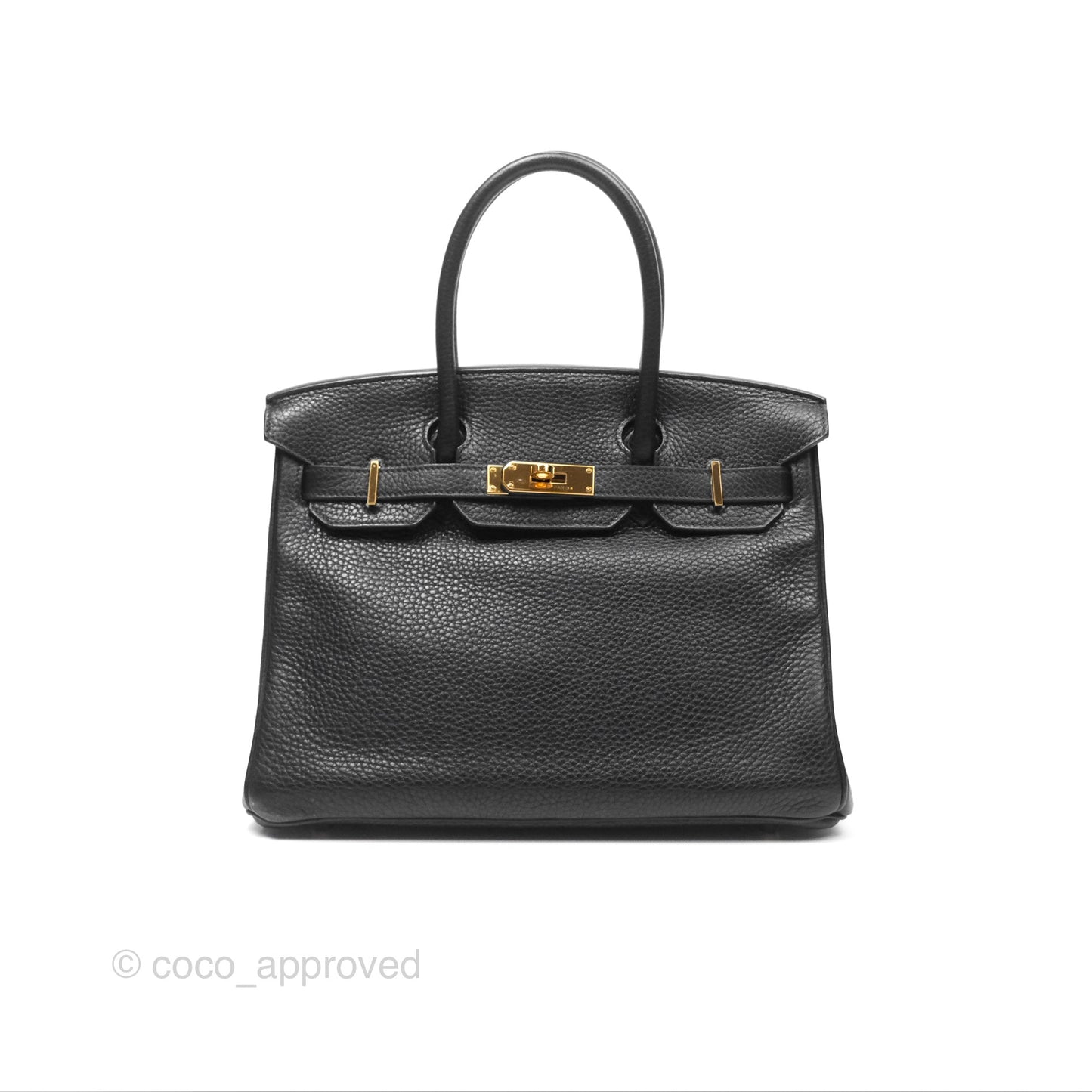 Hermès Birkin 30 Retourne Black Noir 89 Clemence Gold Hardware
