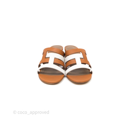 Hermes Amica Sandal Blanc/Naturel Size 38.5