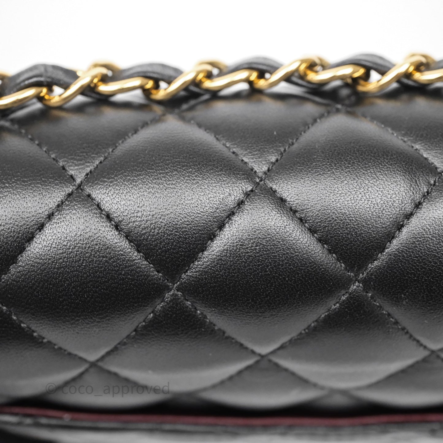 Chanel Small Classic Flap Quilted Black Lambskin Gold Hardware