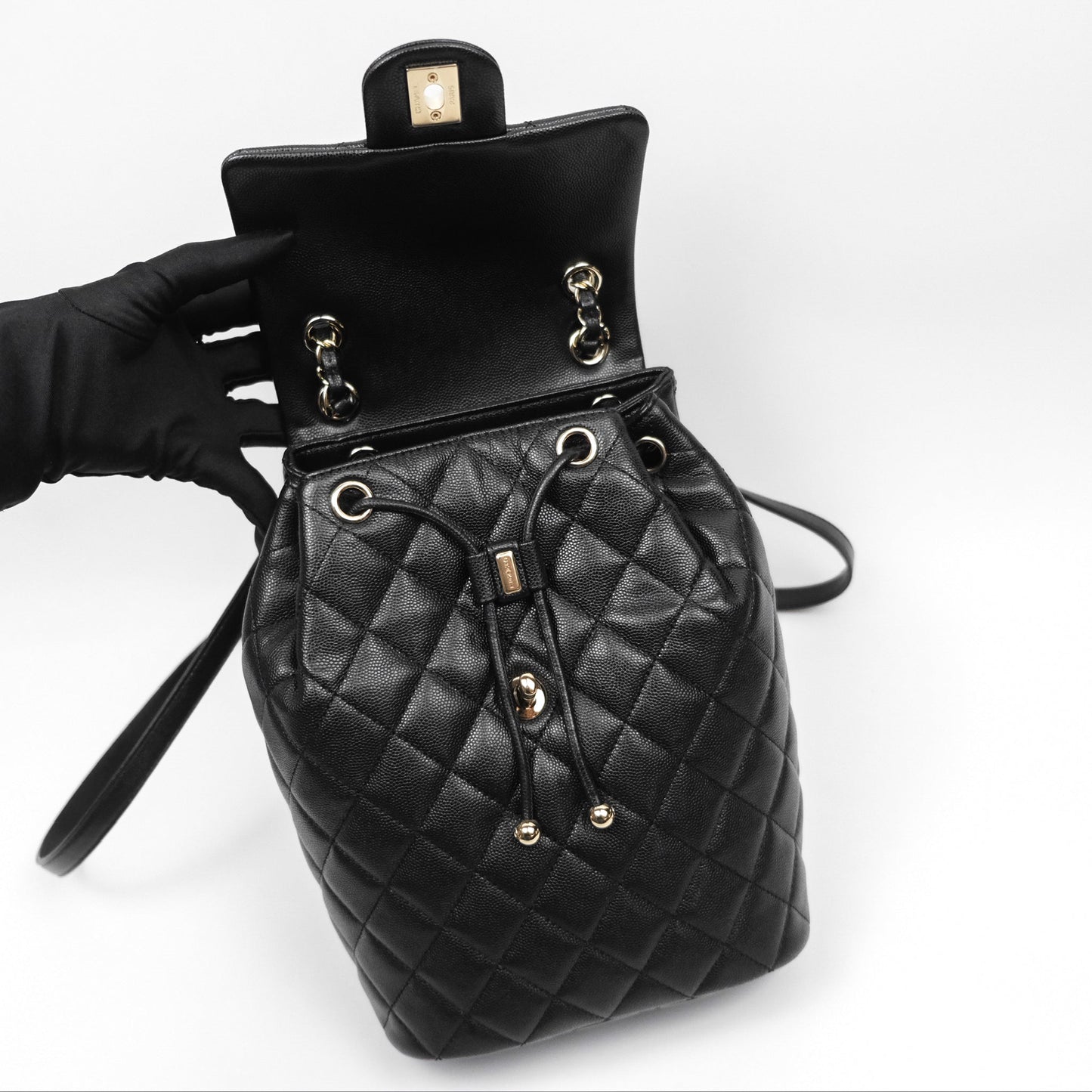 Chanel Small Urban Spirit Backpack Black Caviar Gold Hardware