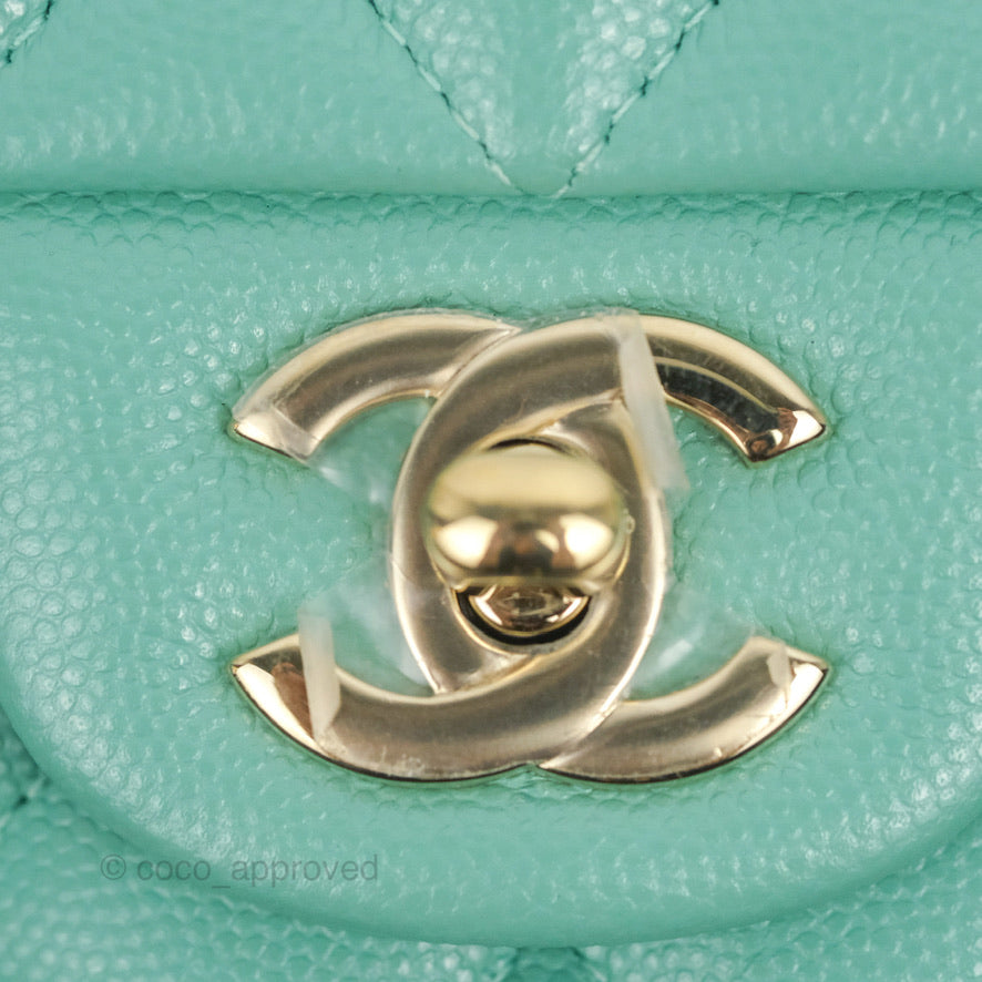 Chanel Classic M/L Medium Flap Quilted Tiffany Caviar Gold Hardware 21S