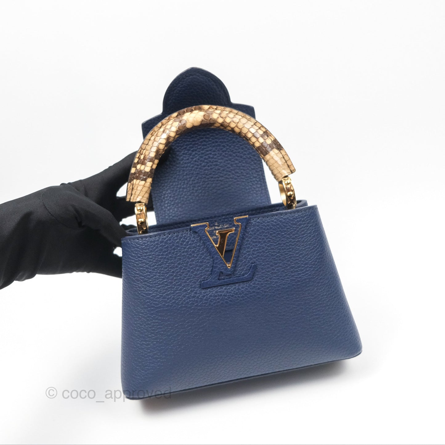 Louis Vuitton Capucines Mini Navy in Taurillon Leather and Python Leather