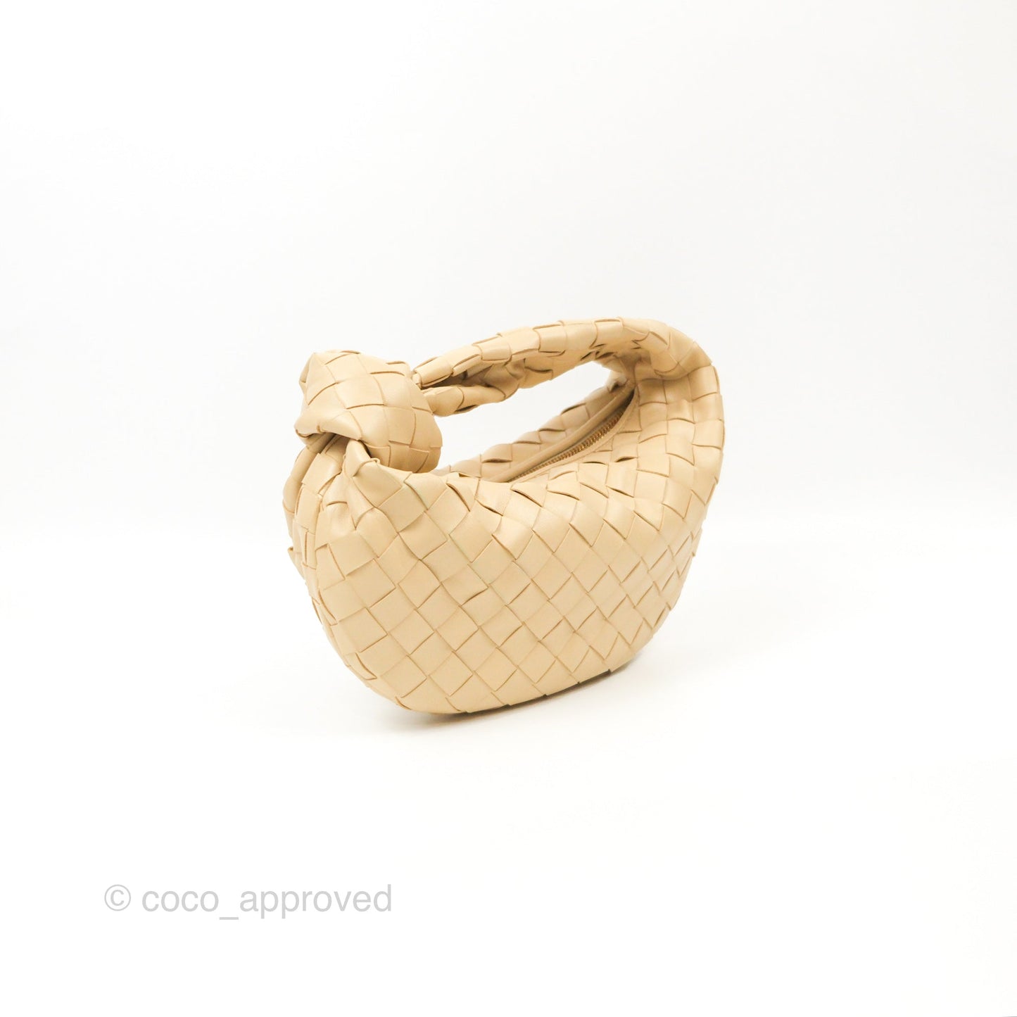 Bottega Veneta Mini Jodie Clutch Bag Intrecciato Porridge Lambskin Gold Hardware