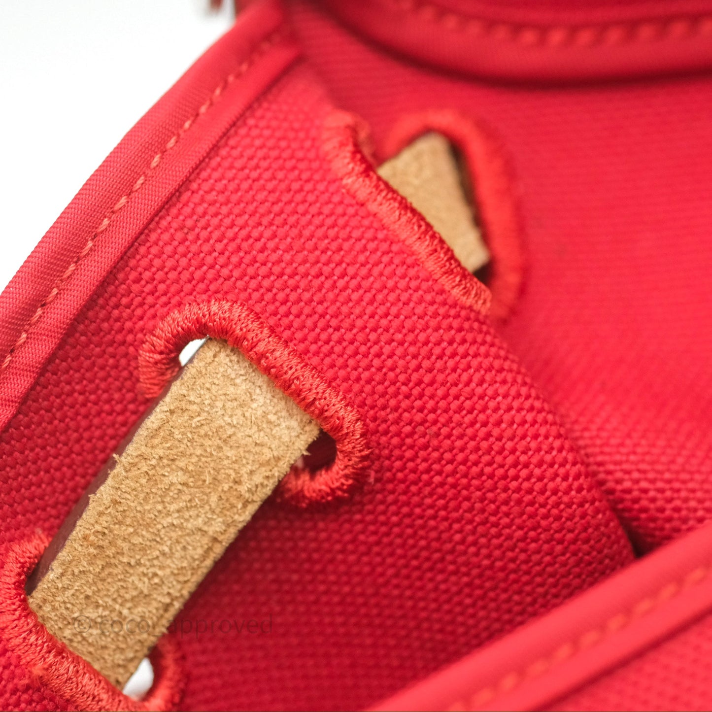 Hermès Herbag Zip 31 Red/Natural Canvas Palladium Hardware