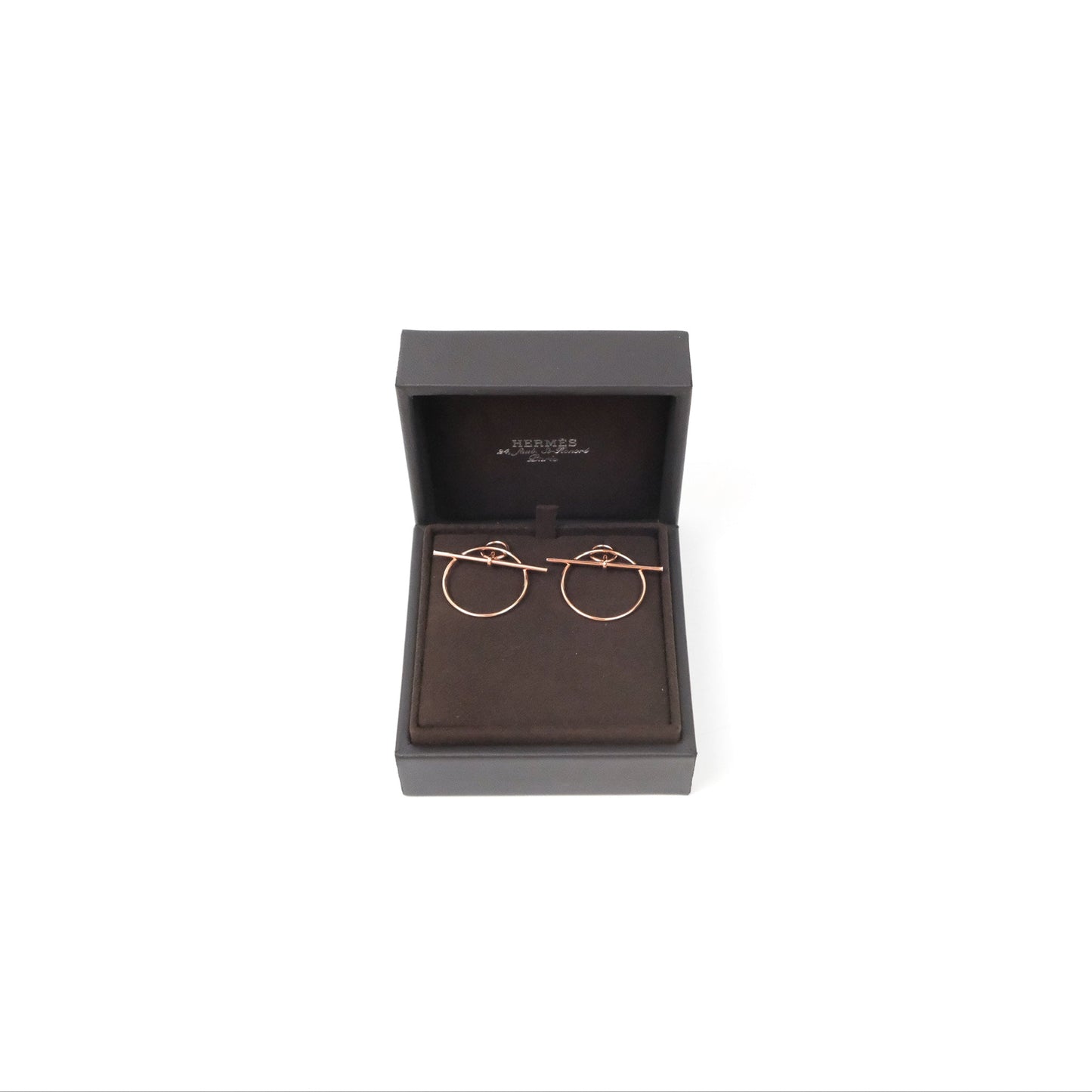 Hermès Loop Earrings Small Model Rose Gold