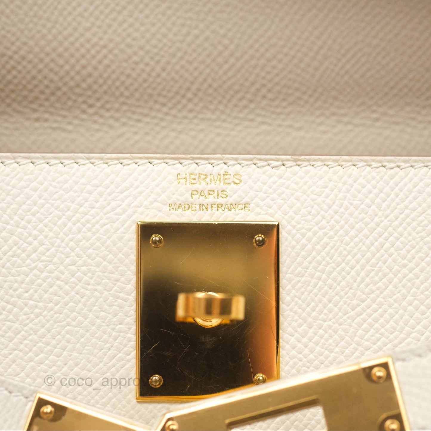 Hermès Kelly 28 Sellier Craie 10 Epsom Gold Hardware