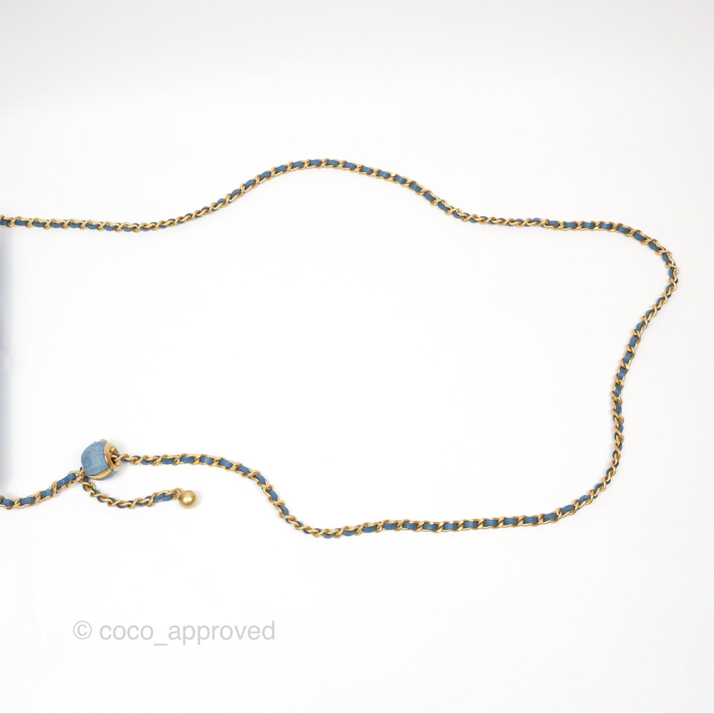 Chanel Quilted Pearl Crush Wallet on Chain WOC Denim Aged Gold Hardware