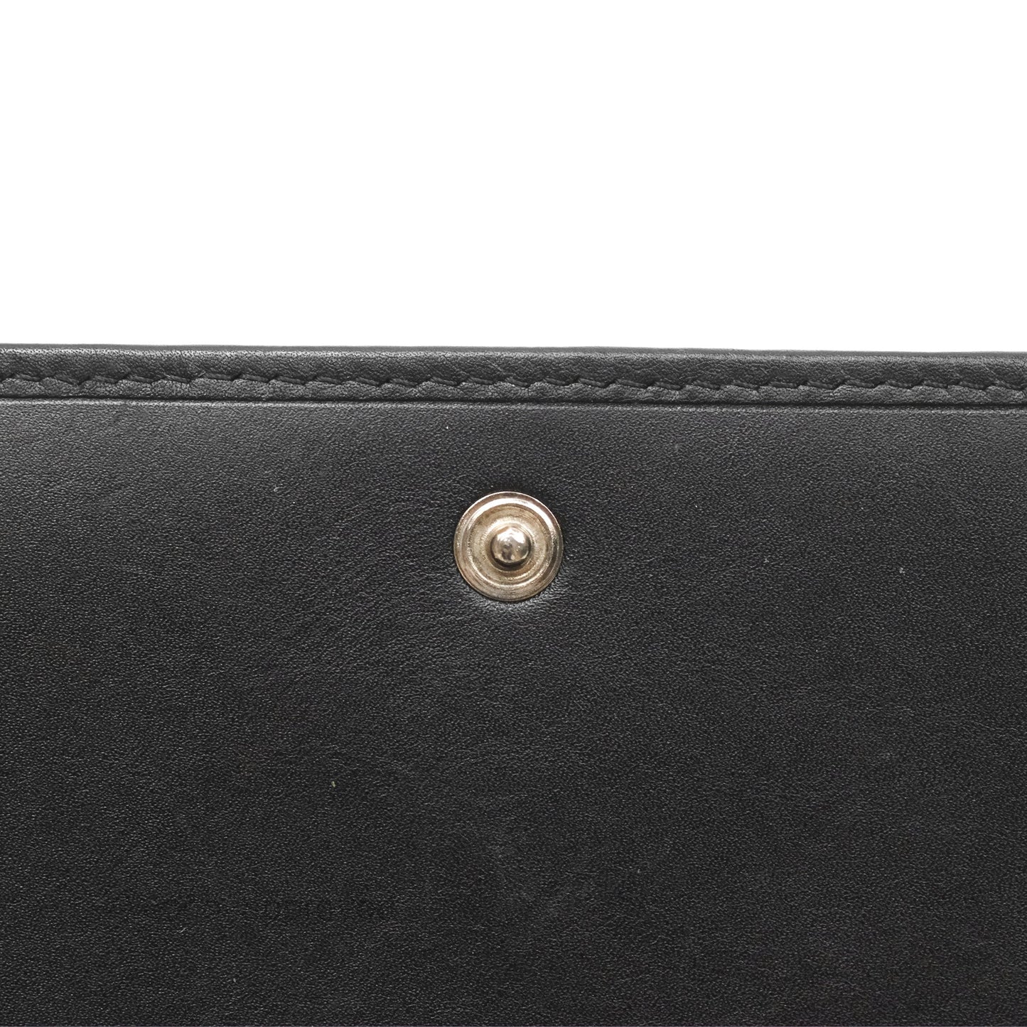 Chanel Quilted Cambon Yen Flap Wallet Black Calfskin Silver Hardware