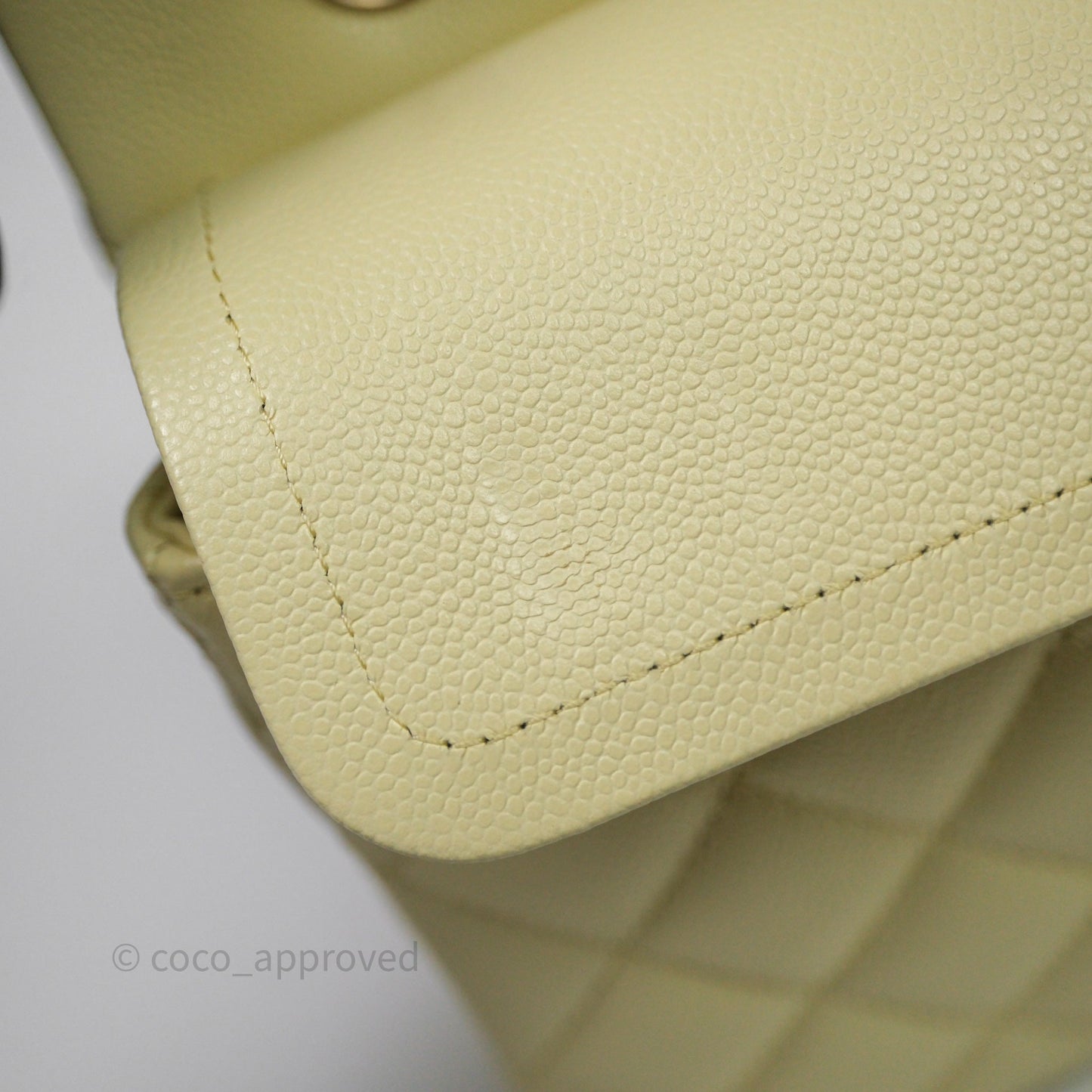 Chanel Small Classic Quilted Flap Yellow Caviar Gold Hardware