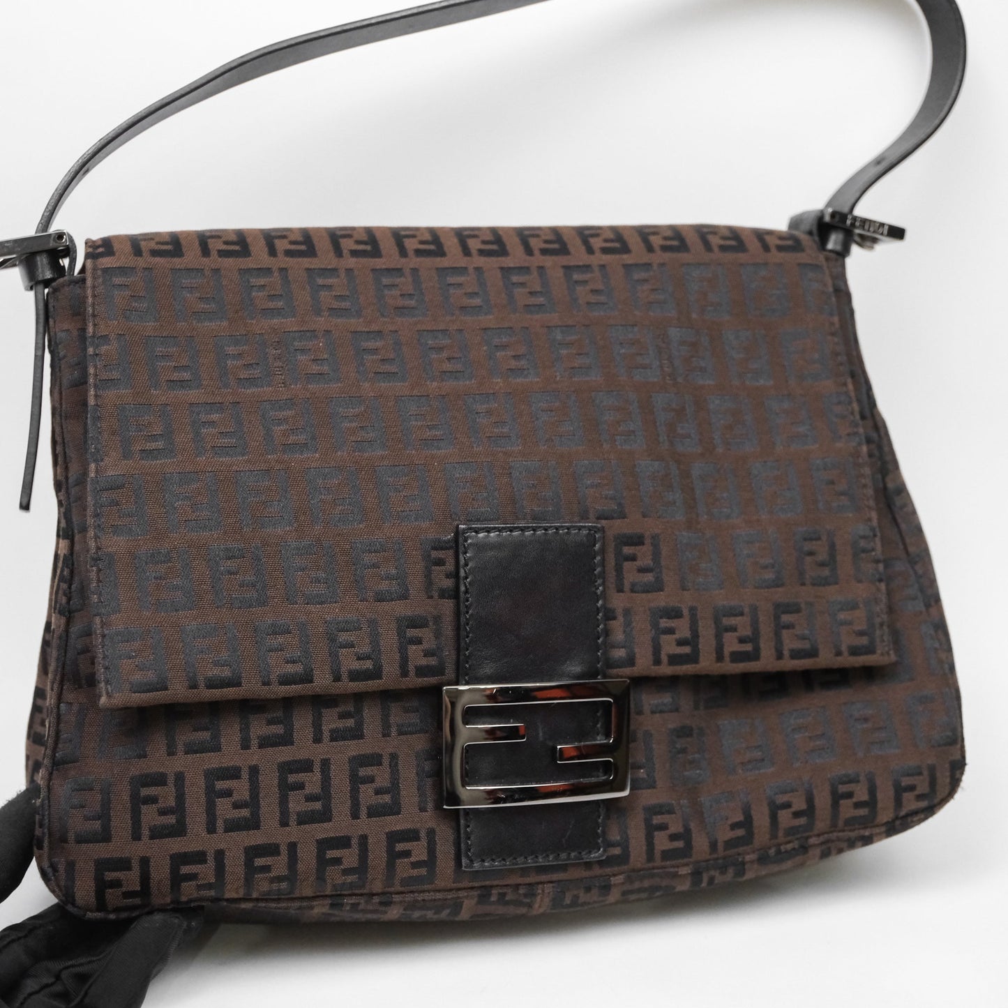 Fendi Vintage Mamma Baguette Bag Zucchino Dark Brown/ Black