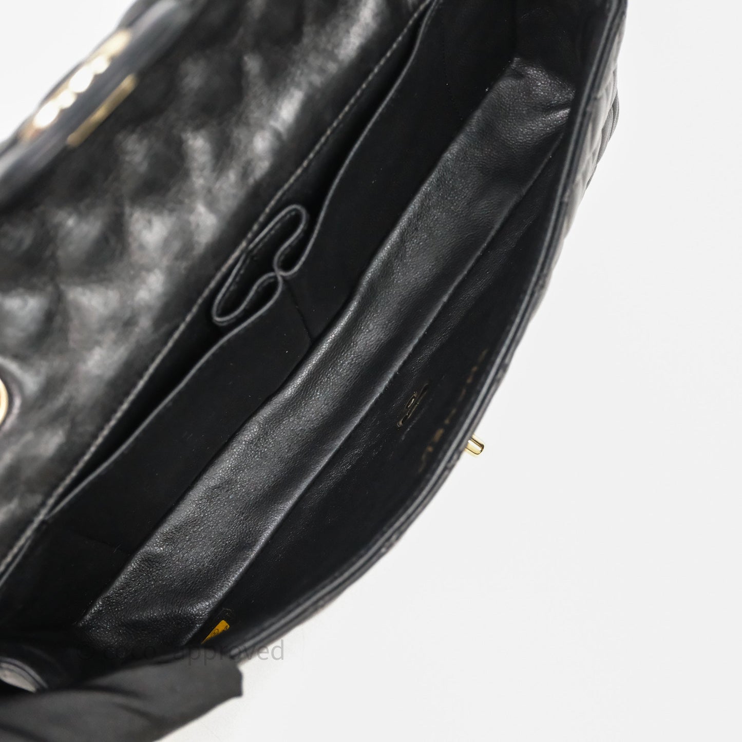 Chanel Quilted East West With Charm Flap Bag Lambskin Black Gold Hardware
