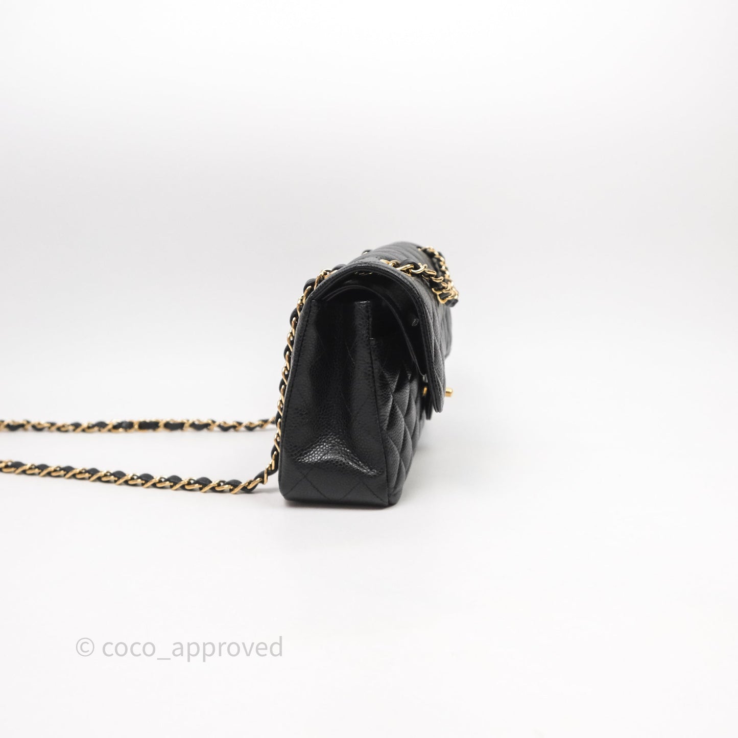 Chanel Small Classic Flap Quilted Black Caviar Gold Hardware